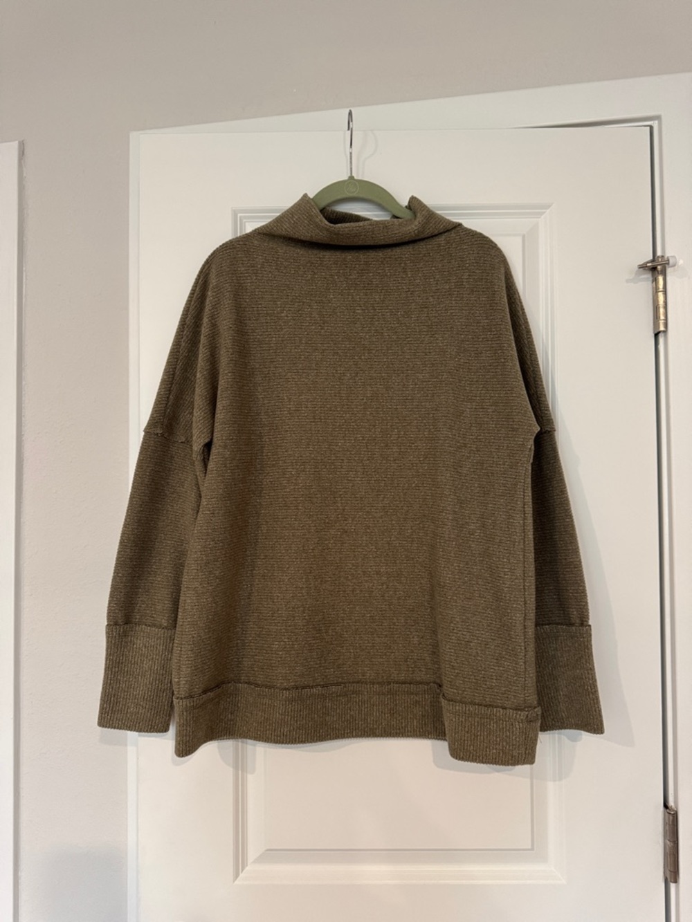 Olive Cowl Neck Sweater - Women's Turtleneck